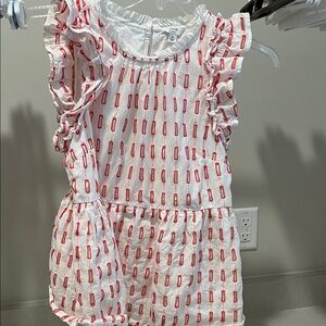 Crown & Ivy White Shirt with Red Accents